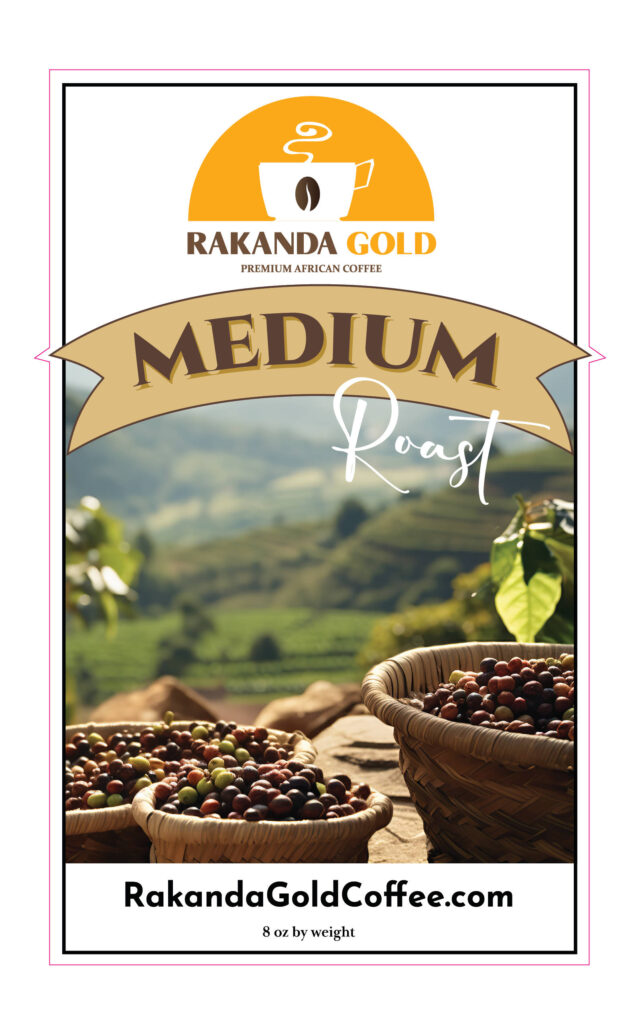 Rakanda Gold Medium Roast coffee label